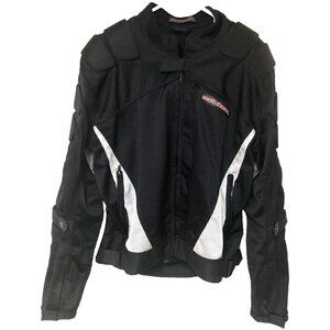 MOTOBOSS Motorcycle Riding Racing Jacket Men M Black Padded Protection No Liner